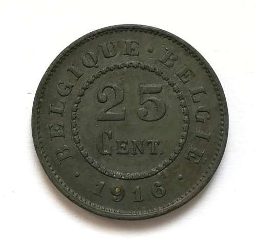 BELGIUM 1916 25 CENTS
