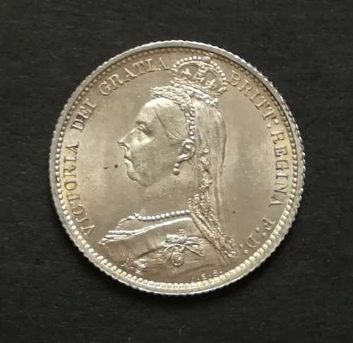 GREAT BRITAIN 1887 SILVER 6 PENCE **EXCELLENT**