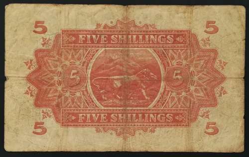 THE EAST AFRICAN CURRENCY BOARD 1933 5 SHILLINGS **RARE**  **FILLER NOTE**