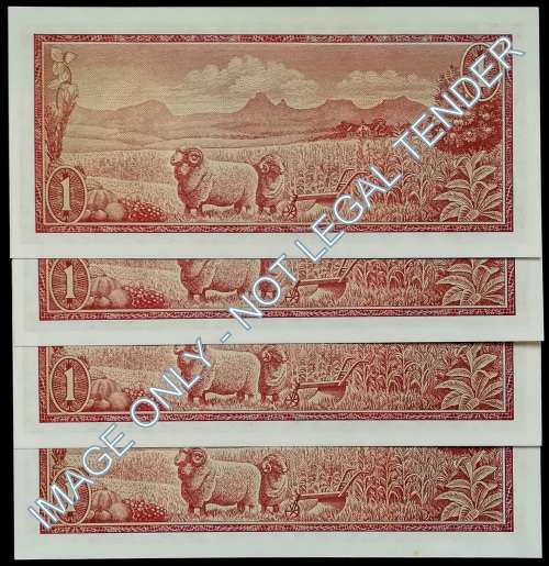 T W DE JONGH 1 RAND 3 RD ISSUE EF (4 NOTES SEQUENCE)