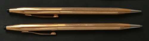 CROSS PEN + PENCIL SET BOXED 15K ROLLED GOLD IRELAND **EXCELLENT**