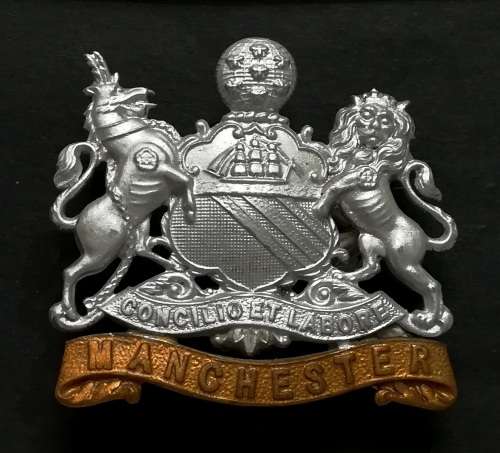 BRITISH ARMY MANCHESTER REG BADGE (1 PIN MISSING) 65X50MM