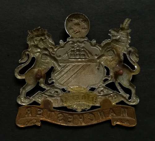 BRITISH ARMY MANCHESTER REG BADGE (1 PIN MISSING) 65X50MM