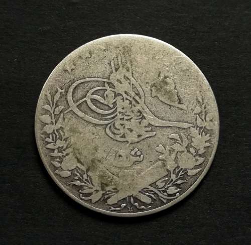 EGYPT 1909 SILVER 5 QIRSH