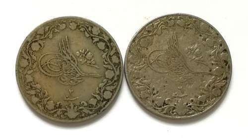 EGYPT 1909 5/10  QIRSH (2 COINS)