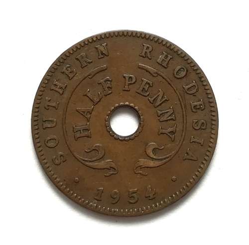 SOUTHERN RHODESIA 1954 HALF PENNY