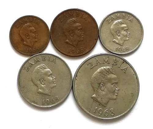 ZAMBIA 1968 1+2+5+10+20 NGWEE (5 COINS)