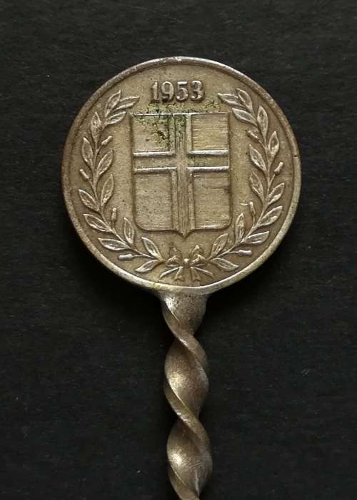 ICELAND 1953 1 EYRIR + 1963 5 AURAR SPOON