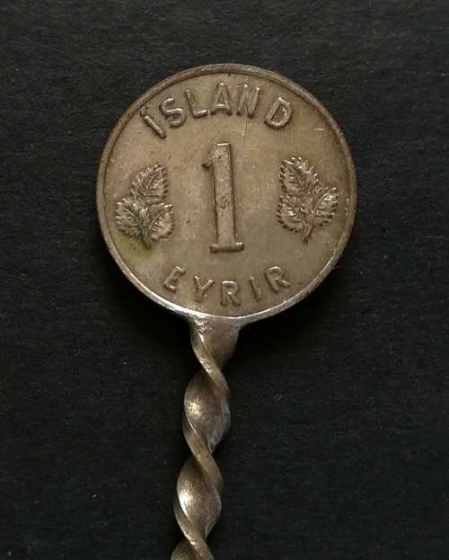 ICELAND 1953 1 EYRIR + 1963 5 AURAR SPOON