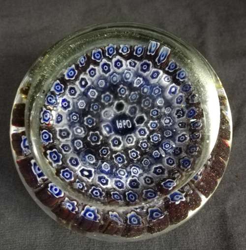 VINTAGE MURANO ITALIAN 1960 PAPERWEIGHT MILLEFIORI **EXCELLENT** 55X80MM