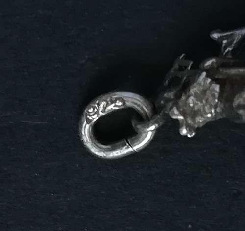 STERLING SILVER CHARM DANNLES HALF MAN/HALF SEA CREATURE 15MM
