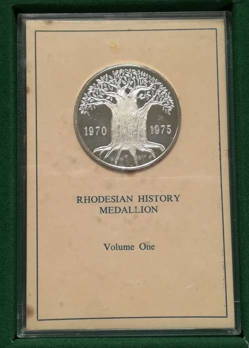 RHODESIA HISTORY SILVER MEDALLION VOLUYME ONE BOXED