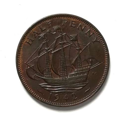 GREAT BRITAIN 1942 HALF PENNY **EXCELLENT**