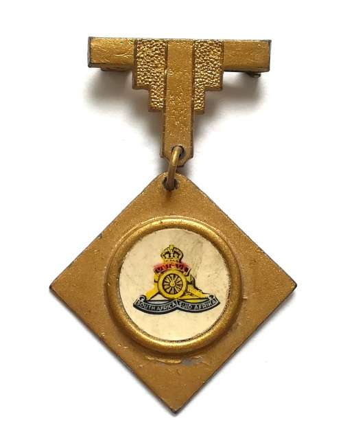 SOUTH AFRICAN FIELD ARTILLERY SWEETHEART BROOCH  ART DECO 35X55MM