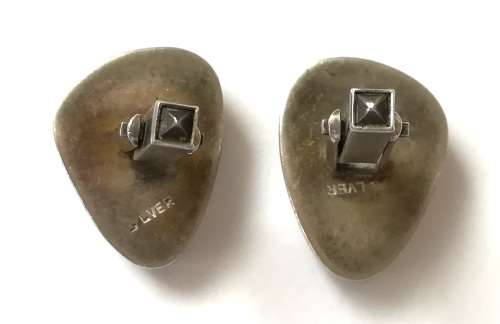 TIGER`S EYE AND STERLING SILVER CUFFLINKS 20X15MM