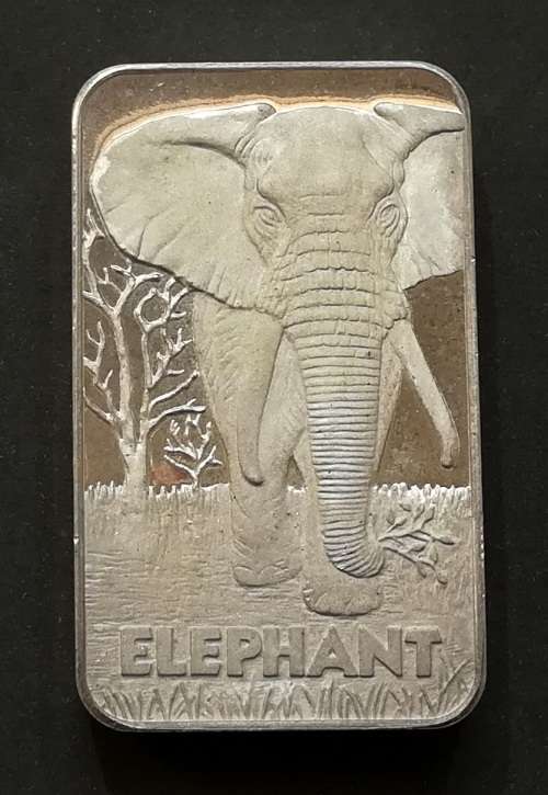 FINE SILVER 100 GRAMS BAR **ELEPHANT**