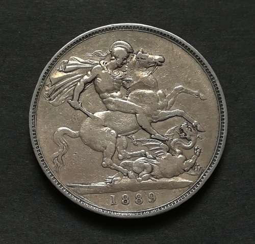 GREAT BRITAIN 1889 SILVER CROWN