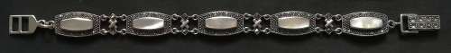 STERLING SILVER MOTHER OF PEARL BRACELET 205MMX12MM 17.6 GRAMS