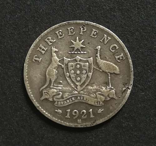 AUSTRALIA 1921 SILVER 3 PENCE