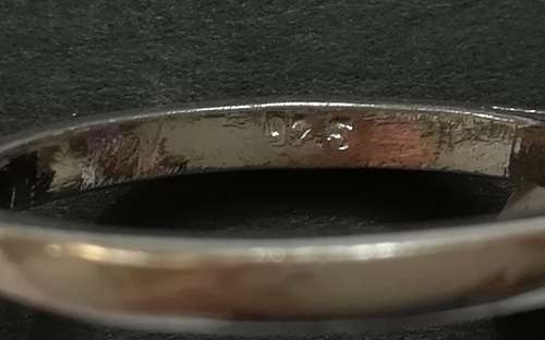 STERLING SILVER AND AMETHYST  RING 3 GRAMS SIZE O  STONE 6X6MM