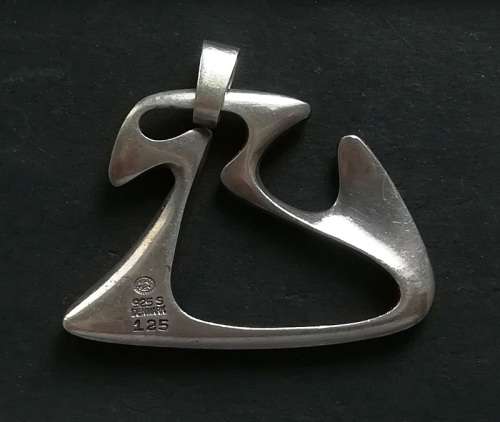 LARGE GEORG JENSEN STERLING SILVER PENDANT NO.125 DENMARK 30 X 38MM