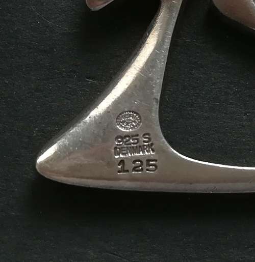 LARGE GEORG JENSEN STERLING SILVER PENDANT NO.125 DENMARK 30 X 38MM