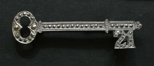 STERLING SILVER `21`` BROOCH 50MM