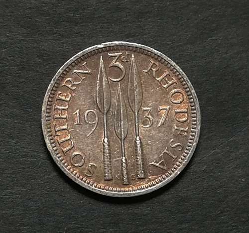 SOUTHERN RHODESIA 1937 SILVER 3 PENCE