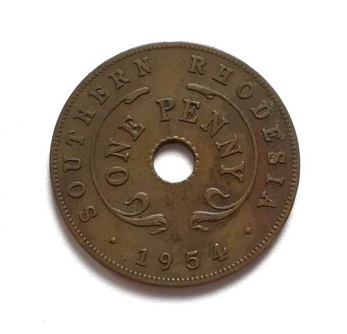 SOUTHERN RHODESIA 1954 PENNY **RARE**
