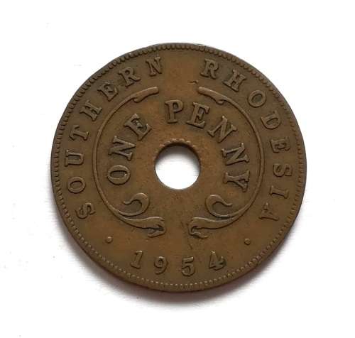 SOUTHERN RHODESIA 1954 PENNY **RARE**