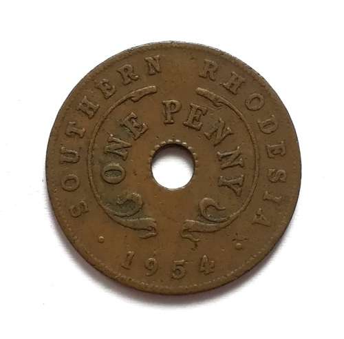 SOUTHERN RHODESIA 1954 PENNY **RARE**