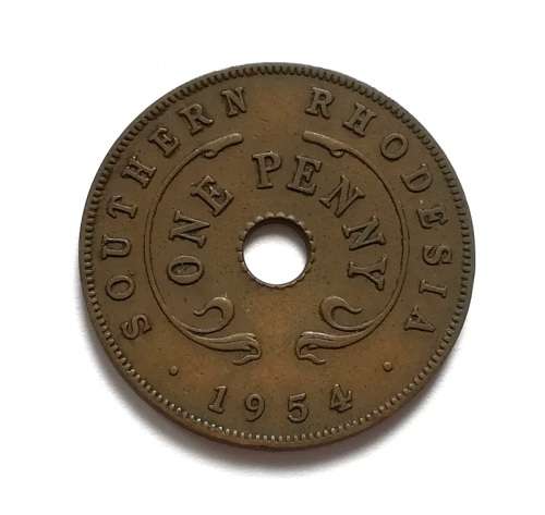 SOUTHERN RHODESIA 1954 PENNY **RARE**