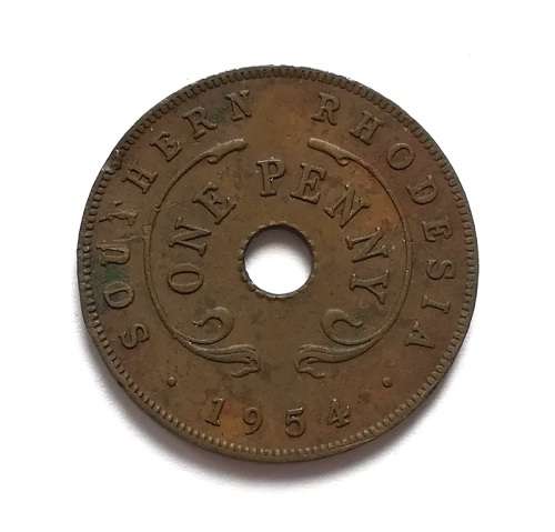 SOUTHERN RHODESIA 1954 PENNY **RARE**