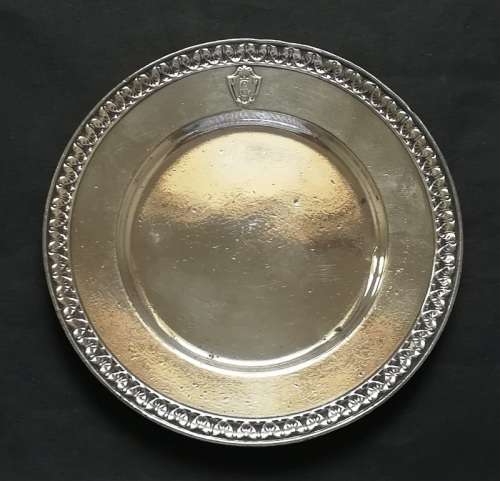 **RARE** THE COMMODORE HOTEL NYC 1917 SILVER PLATED TEA SERVICE SAUCER-VANDERBILT 105MM