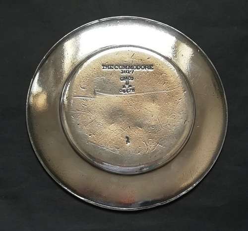 **RARE** THE COMMODORE HOTEL NYC 1917 SILVER PLATED TEA SERVICE SAUCER-VANDERBILT 105MM