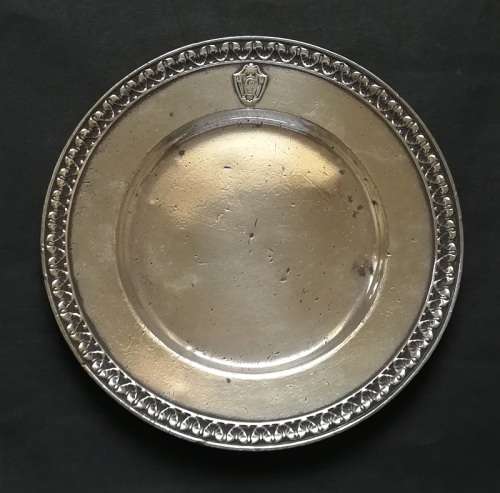 **RARE** THE COMMODORE HOTEL NYC 1917 SILVER PLATED TEA SERVICE SAUCER-VANDERBILT 105MM