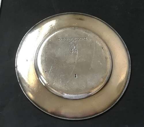 **RARE** THE COMMODORE HOTEL NYC 1917 SILVER PLATED TEA SERVICE SAUCER-VANDERBILT 105MM