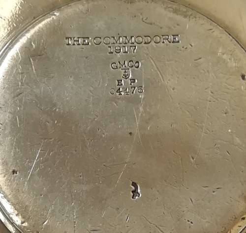 **RARE** THE COMMODORE HOTEL NYC 1917 SILVER PLATED TEA SERVICE SAUCER-VANDERBILT 105MM
