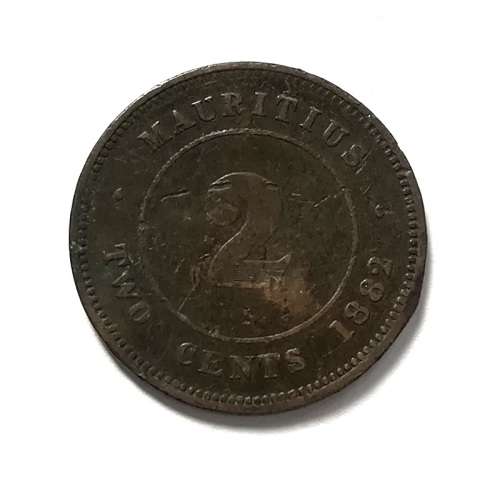1882 MAURITIUS 2 CENTS COIN