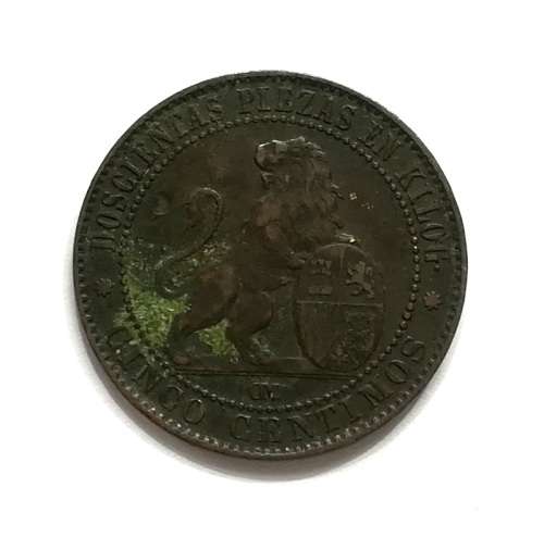 SPAIN 1870 5 CENTIMOS