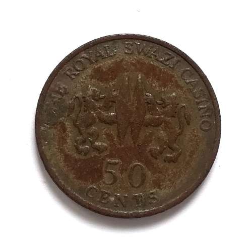 ROYAL SWAZI SUN 50 CENTS TOKEN 28MM
