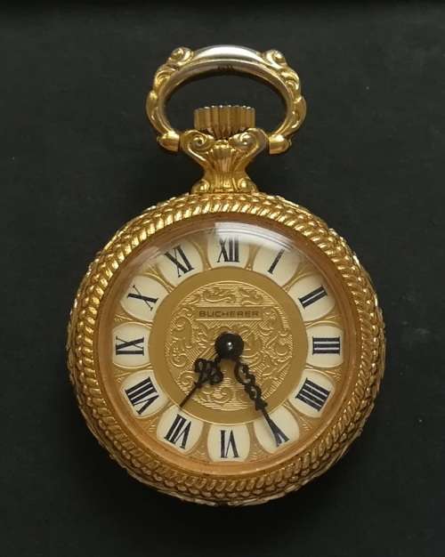 BUCHERER GOLD TONE LADIES FAB WATCH 25MM GOOD WORKING ORDER - HAND WIND