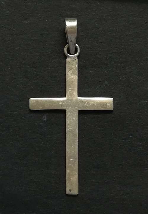 STERLING SILVER CROSS PENDANT 15 X 30MM