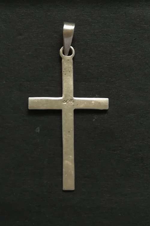 STERLING SILVER CROSS PENDANT 15 X 30MM