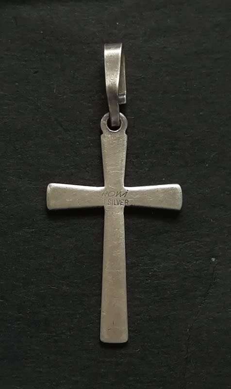STERLING SILVER CROSS PENDANT 13 X 26MM