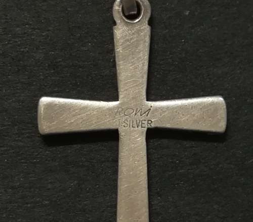 STERLING SILVER CROSS PENDANT 13 X 26MM