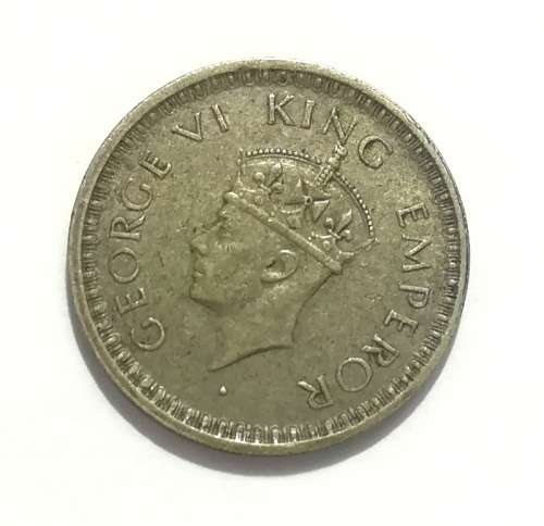 BRITISH INDIA 1943 SILVER HALF RUPEE