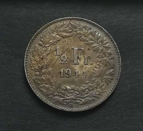 SWITZERLAND 1944 SILVER HALF FRANC