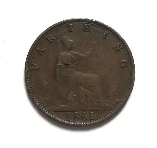 GREAT BRITAIN 1861 QUARTER PENNY