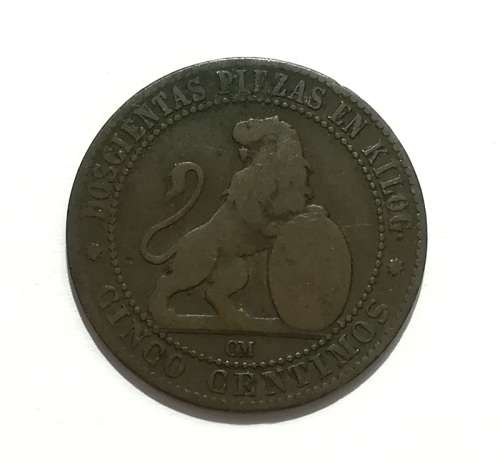SPAIN 1870 5 CENTIMOS